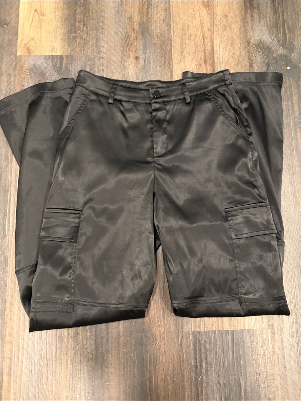 Satin Cargo Pants